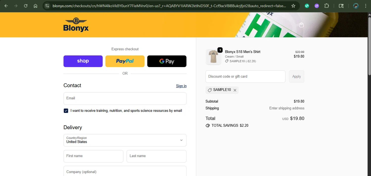 Octane AI promo code screenshot showing code Sample10 applied at Octane AI checkout page. Uploaded by SimplyCodes community member xAngel on Nov 1, 2025