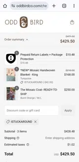 ISTUCKAROUND coupon verification screenshot