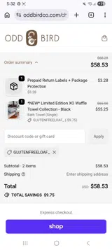 Glutenfreeloaf_ coupon verification screenshot