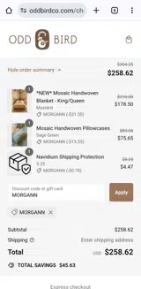 MORGANN coupon verification screenshot