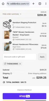 Thenkunims coupon verification screenshot