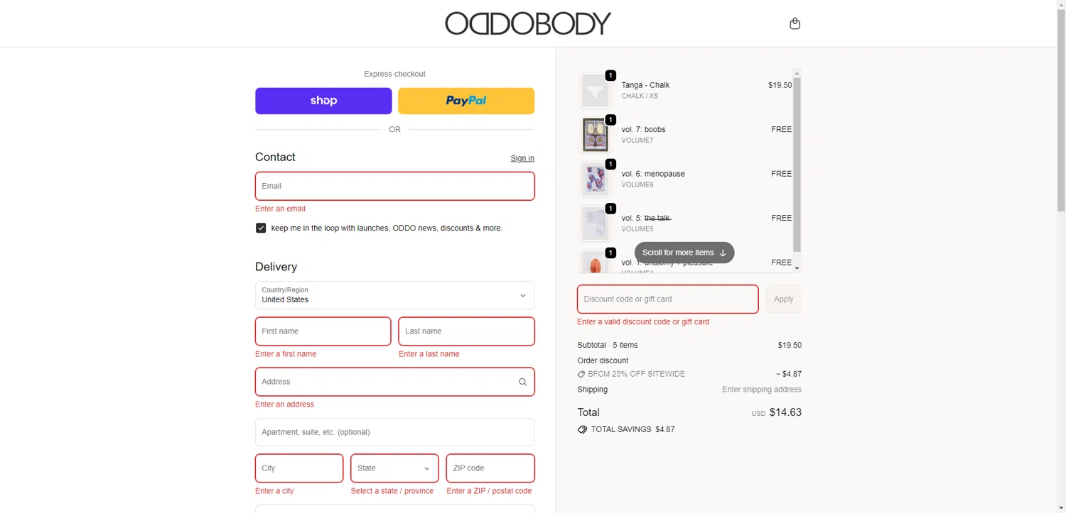 OddoBody discount code screenshot showing code hello15 applied at OddoBody checkout page. Uploaded by SimplyCodes community member ThriftyPhoenix5129 on Nov 26, 2025