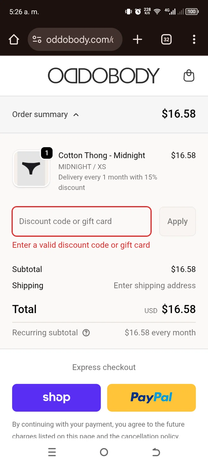 OddoBody discount code screenshot showing code WANTYOUBACK applied at OddoBody checkout page. Uploaded by SimplyCodes community member cachetegomez on Nov 26, 2025