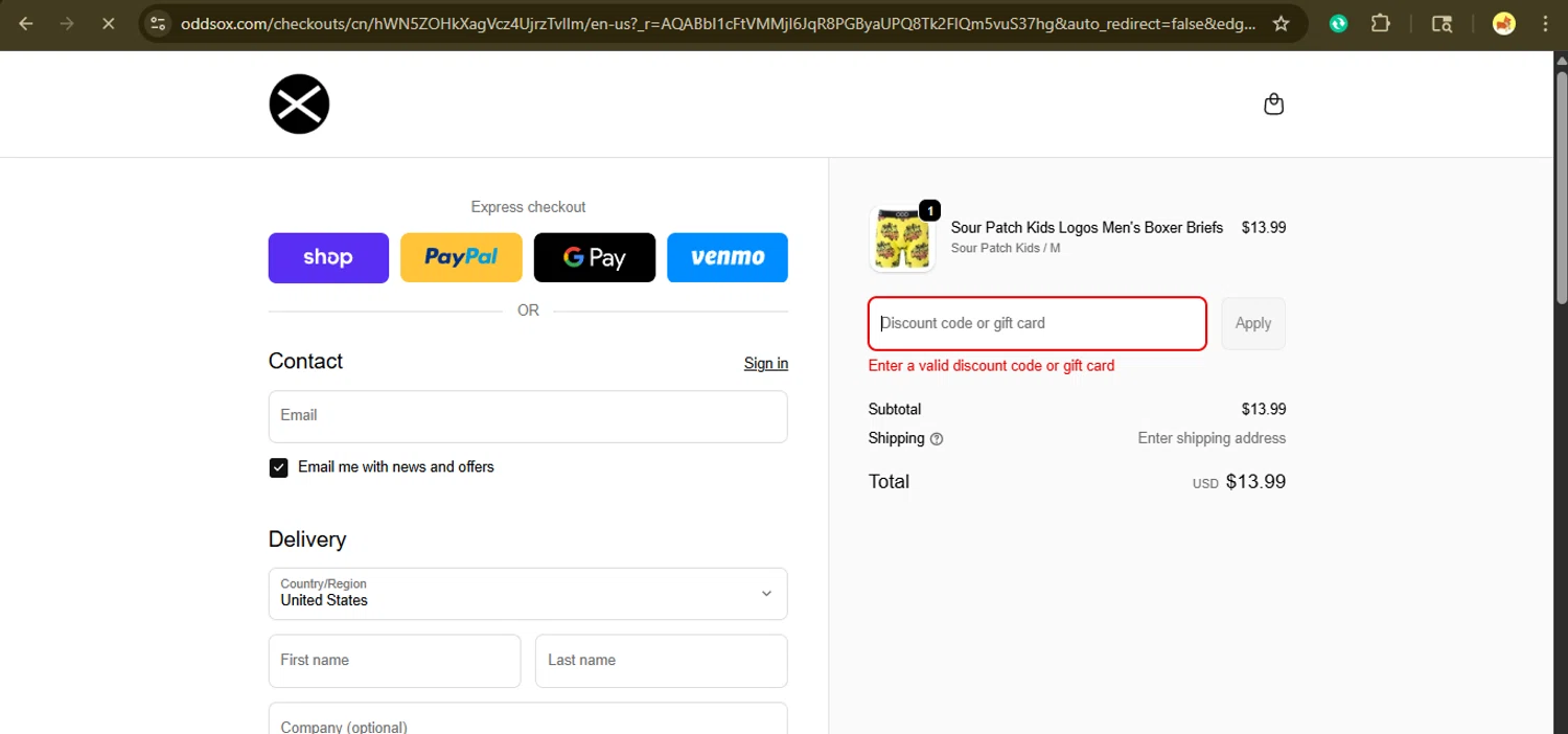 Odd Sox promo code screenshot showing code LASTCHANCE25 applied at Odd Sox checkout page. Uploaded by SimplyCodes community member giselmarstephanny on Nov 22, 2025