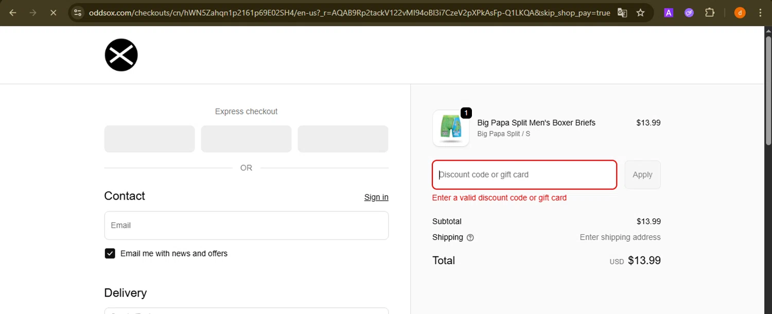Odd Sox promo code screenshot showing code ODD30 applied at Odd Sox checkout page. Uploaded by SimplyCodes community member PennyAdmiral6960 on Nov 22, 2025