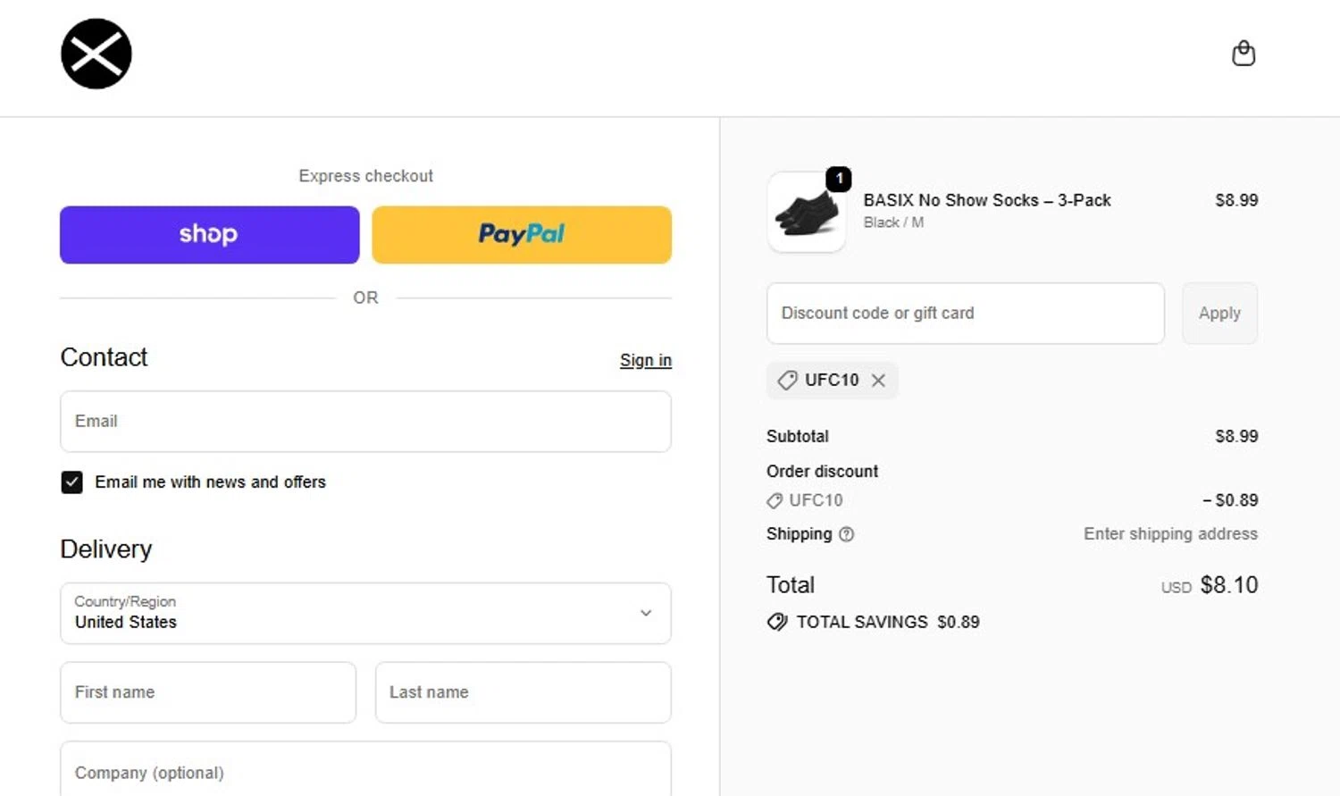 Odd Sox promo code screenshot showing code UFC10 applied at Odd Sox checkout page. Uploaded by SimplyCodes community member frankrivero on Oct 6, 2025