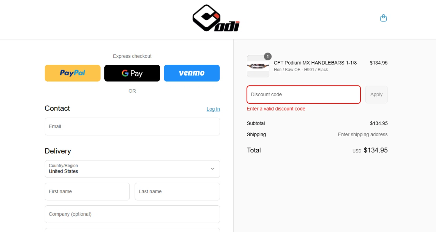 Odi Grips discount code screenshot showing code HN_X2J5P applied at Odi Grips checkout page. Uploaded by SimplyCodes community member Dallas on Aug 31, 2025