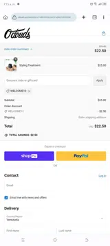 Welcome10 coupon verification screenshot