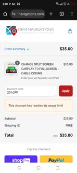 20%OFF coupon verification screenshot