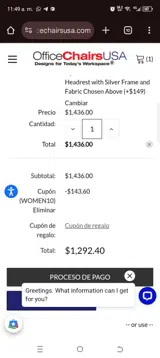 Office Chairs USA coupon verification screenshot