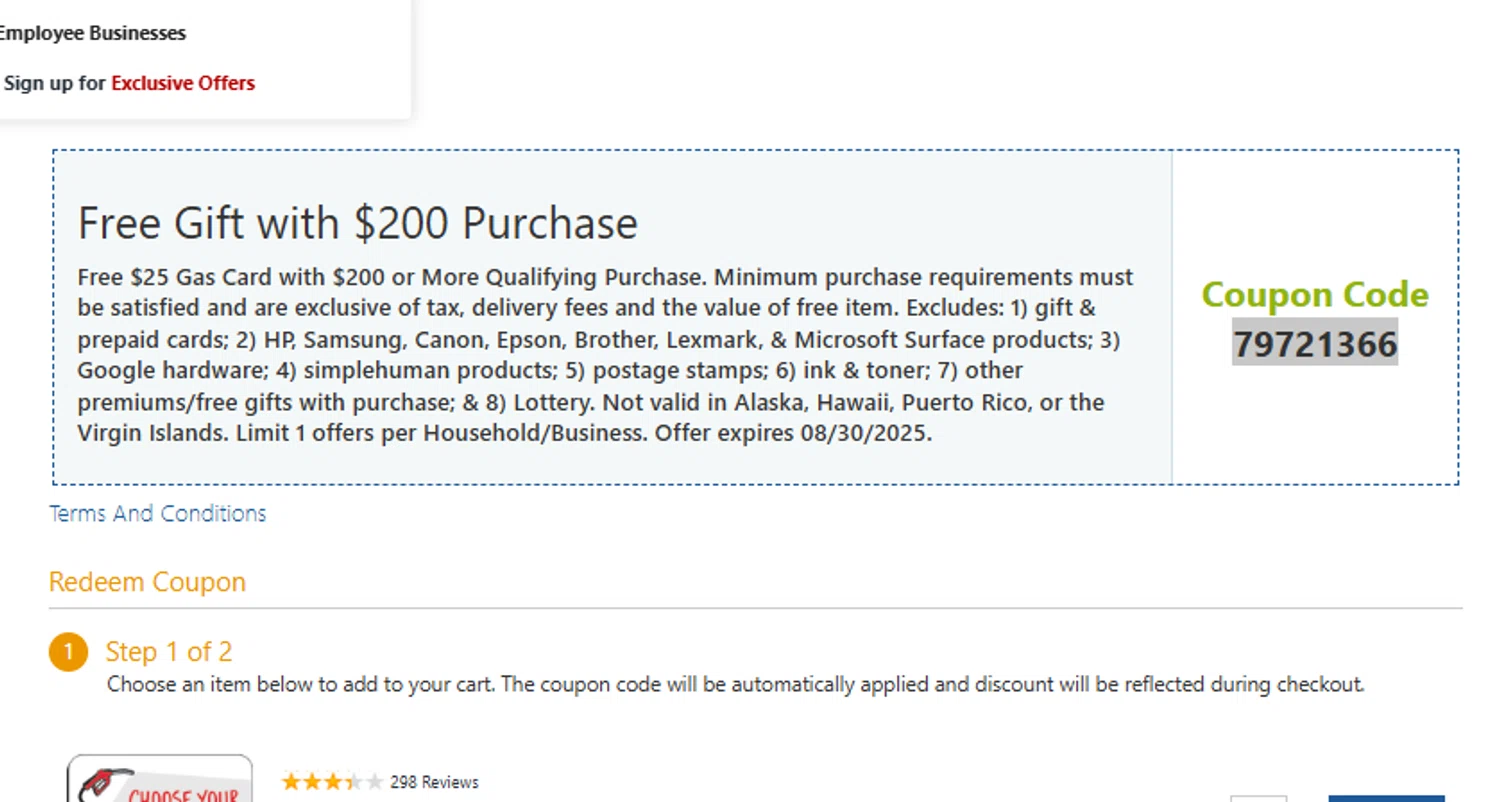 Office Depot coupon code screenshot showing code 79721366 applied at Office Depot checkout page. Uploaded by SimplyCodes community member ______ on Aug 15, 2025