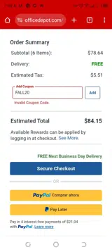FALL20 coupon verification screenshot