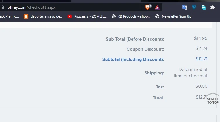 Offray checkout page showing Offray promo code box | Screenshot taken by SimplyCodes community member on Aug 12, 2021