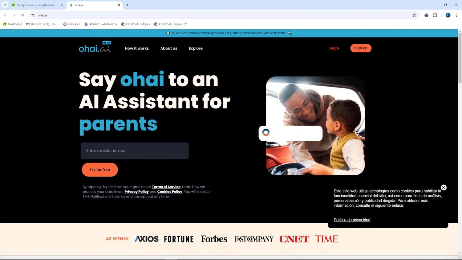Ohai.ai checkout page showing Ohai.ai promo code box | Screenshot taken by SimplyCodes community member on Sep 14, 2024