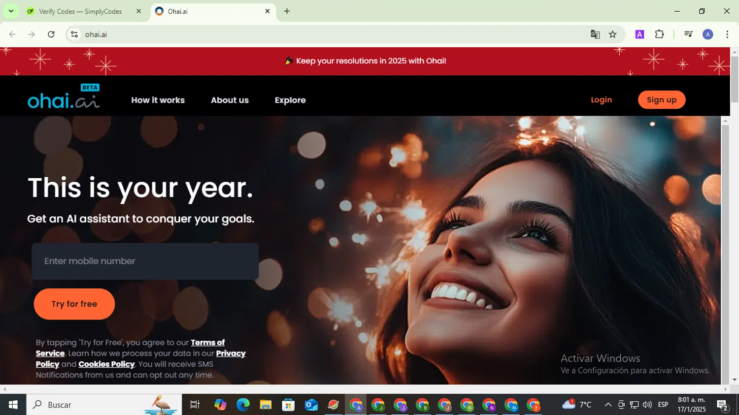 Ohai.ai promo code screenshot showing code FALL50 applied at Ohai.ai checkout page. Uploaded by SimplyCodes community member TreasureCaptain5531 on Jan 17, 2025