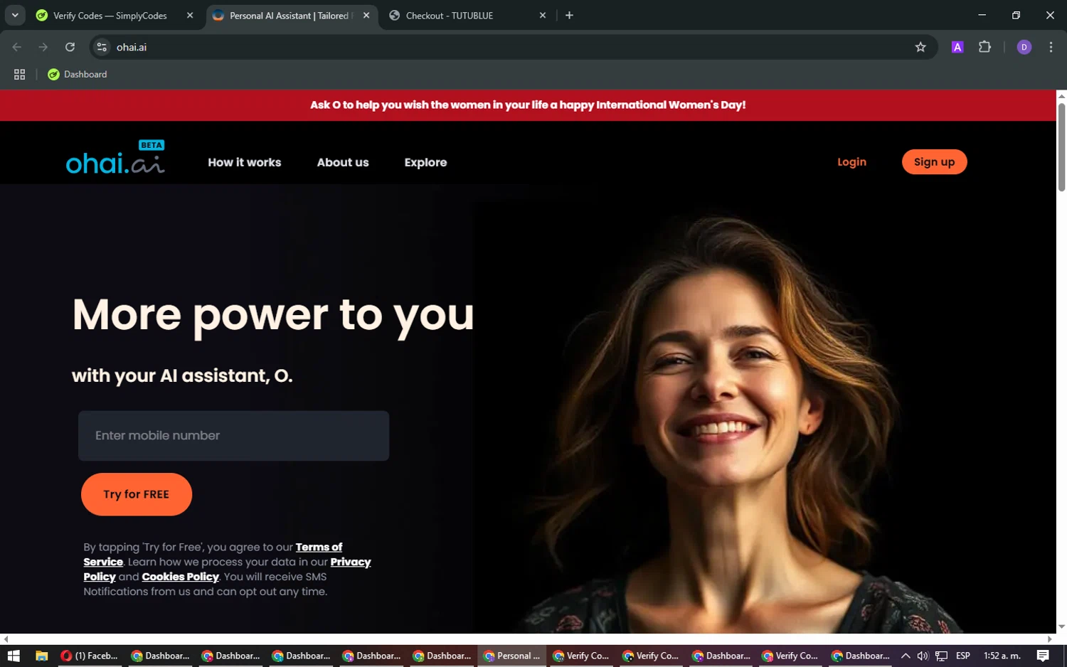 Ohai.ai promo code screenshot showing code FALL50 applied at Ohai.ai checkout page. Uploaded by SimplyCodes community member CashSleuth4660 on Mar 10, 2025