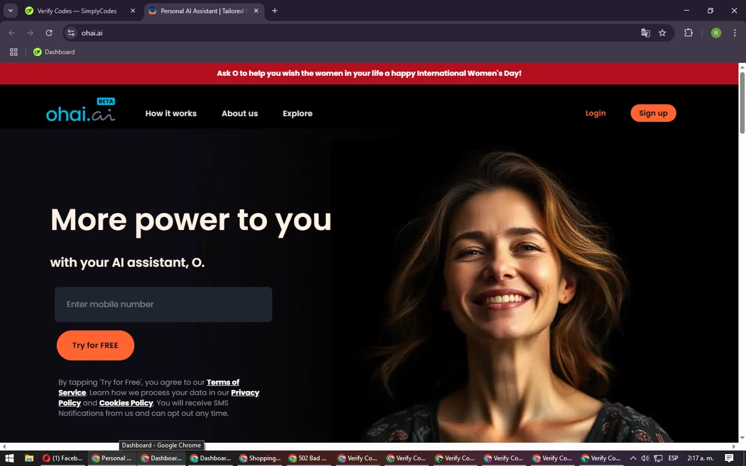 Ohai.ai promo code screenshot showing code WITHWHIT applied at Ohai.ai checkout page. Uploaded by SimplyCodes community member CouponRanger9482 on Mar 10, 2025