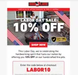 LABOR10 coupon verification screenshot