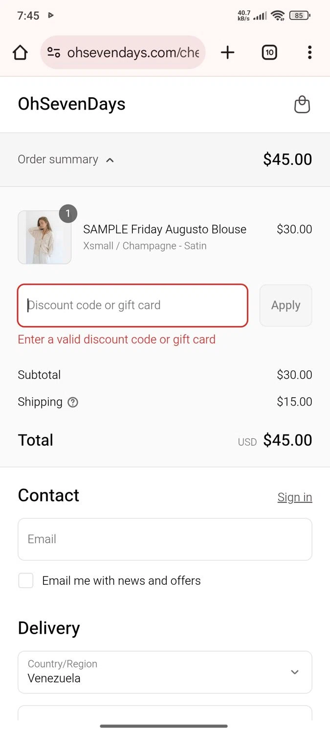 OhSevenDays promo code screenshot showing code BYEBYESUMMER25 applied at OhSevenDays checkout page. Uploaded by SimplyCodes community member Esteban on Sep 15, 2025