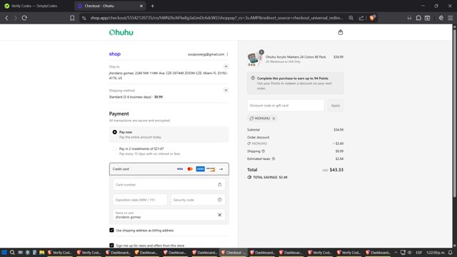 Ohuhu checkout page showing Ohuhu discount code box | Screenshot taken by SimplyCodes community member on Sep 6, 2025