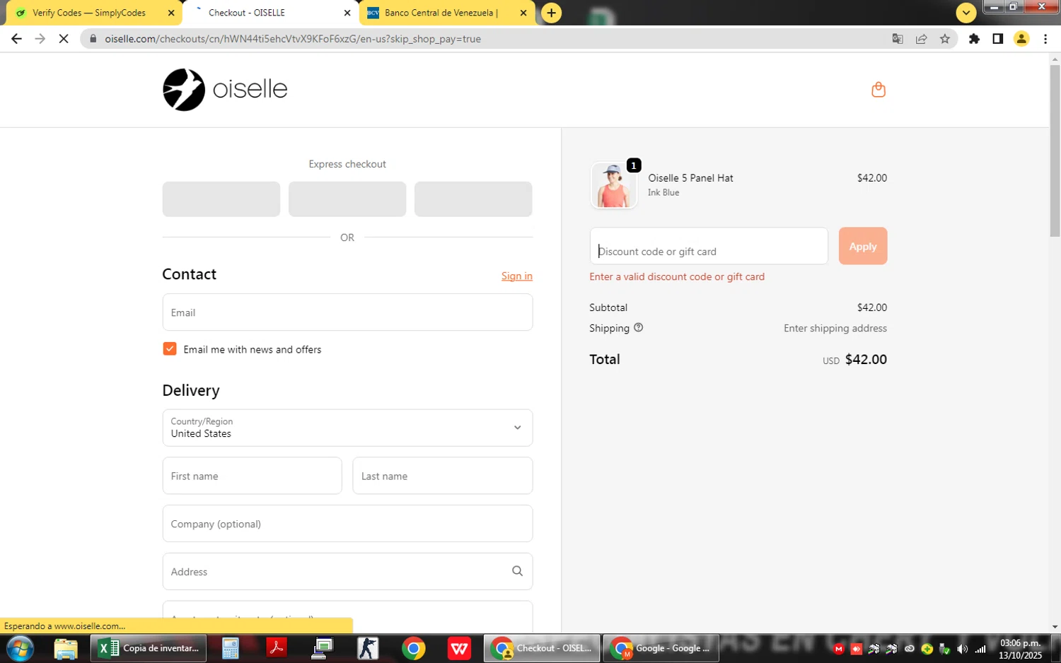 Oiselle coupon code screenshot showing code WTF25 applied at Oiselle checkout page. Uploaded by SimplyCodes community member QuestSage1300 on Oct 13, 2025