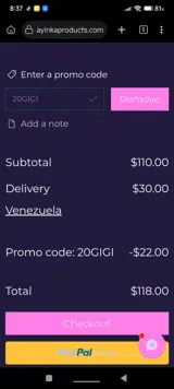 20GIGI coupon verification screenshot