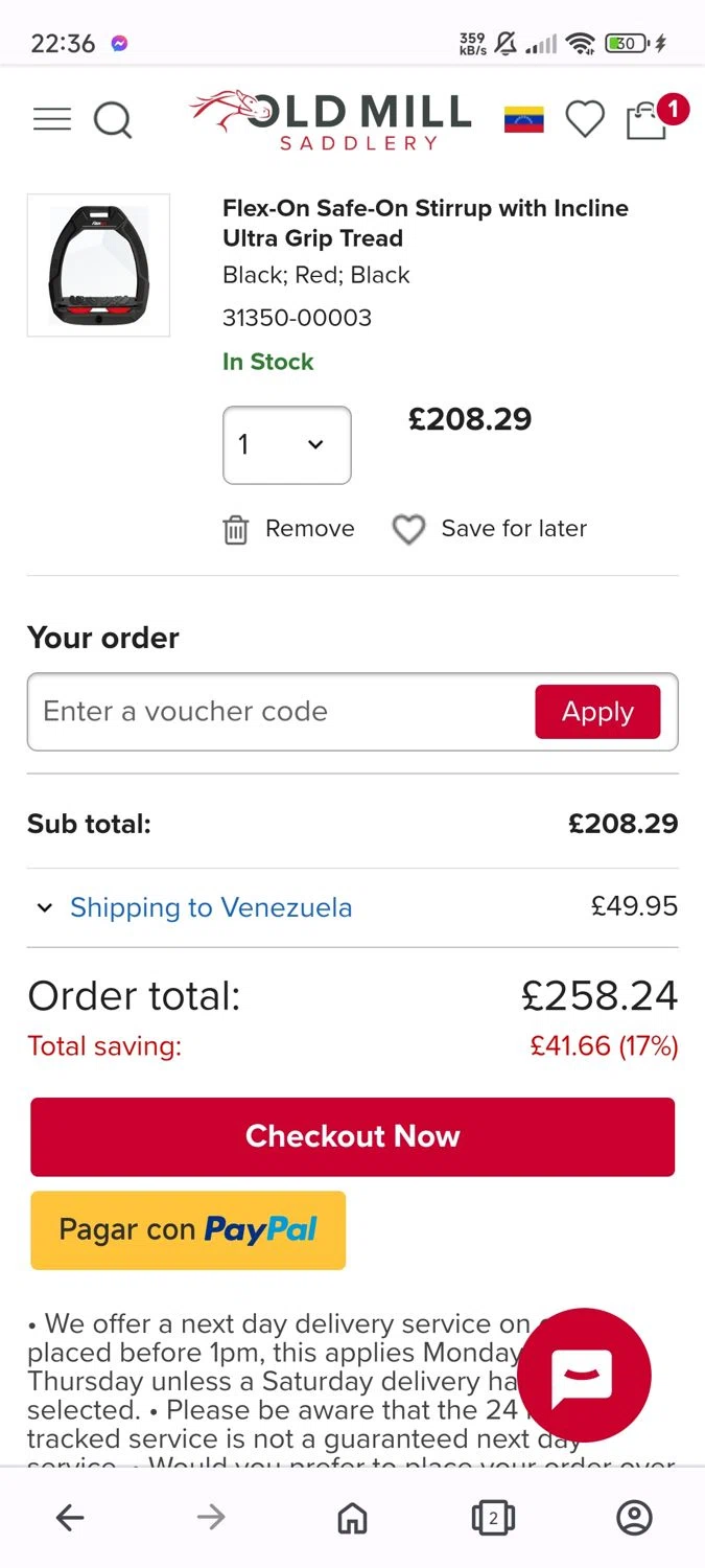 Old Mill Saddlery discount code screenshot showing code love2025 applied at Old Mill Saddlery checkout page. Uploaded by SimplyCodes community member Sarabiao on Feb 21, 2025