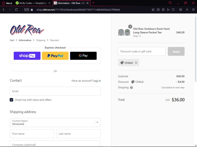 Old Row checkout page showing Old Row discount code box | Screenshot taken by SimplyCodes community member on Jul 11, 2024