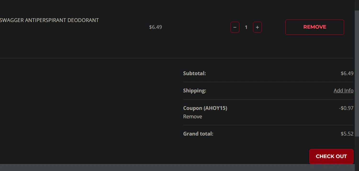 Old Spice checkout page showing Old Spice coupon code box | Screenshot taken by SimplyCodes community member on Jan 24, 2024