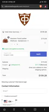 oldtoprom10 coupon verification screenshot