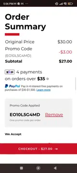EO10L5G4MD coupon verification screenshot