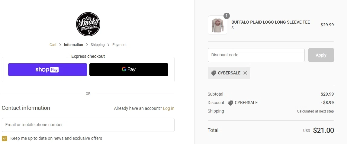 how to use Ole Smoky Moonshine coupons