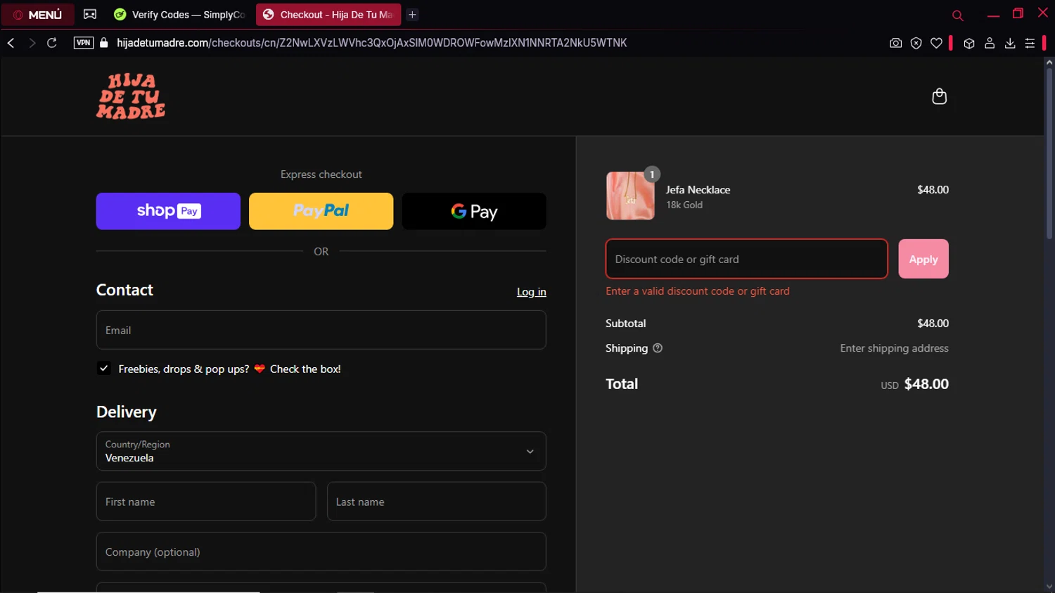 Olga Berg discount code screenshot showing code BRIDETRIBE10 applied at Olga Berg checkout page. Uploaded by SimplyCodes community member CorrectorDeCupones on Apr 18, 2025