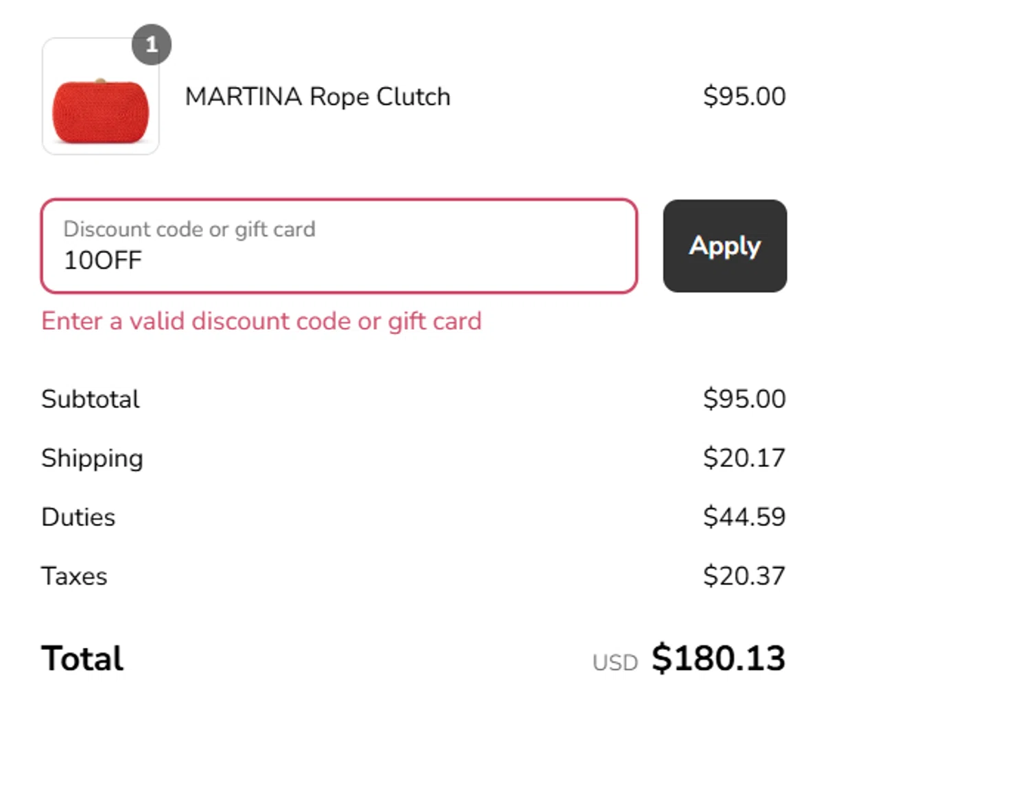 Olga Berg discount code screenshot showing code 10OFF applied at Olga Berg checkout page. Uploaded by SimplyCodes community member CODERx47 on Jul 27, 2025