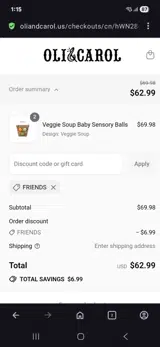 Friends coupon verification screenshot