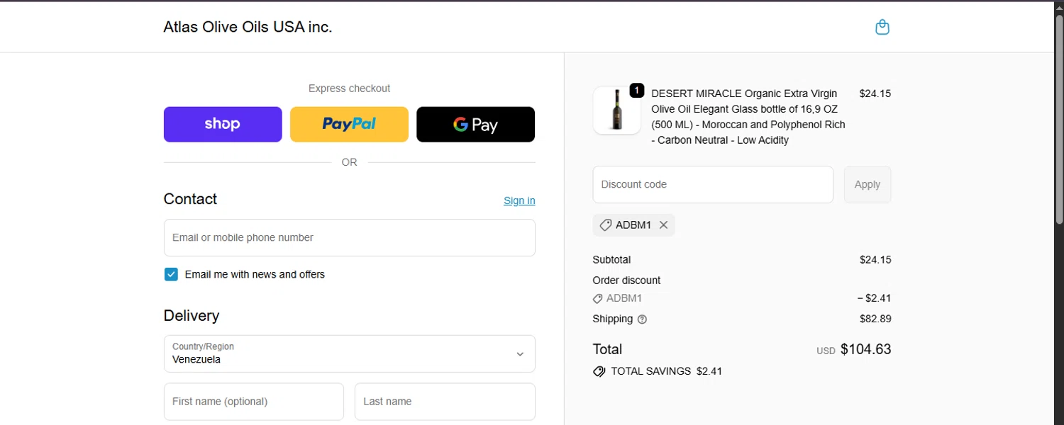 Olio Piro promo code screenshot showing code GOURMETMAMI10 applied at Olio Piro checkout page. Uploaded by SimplyCodes community member ashe1986 on Oct 7, 2025
