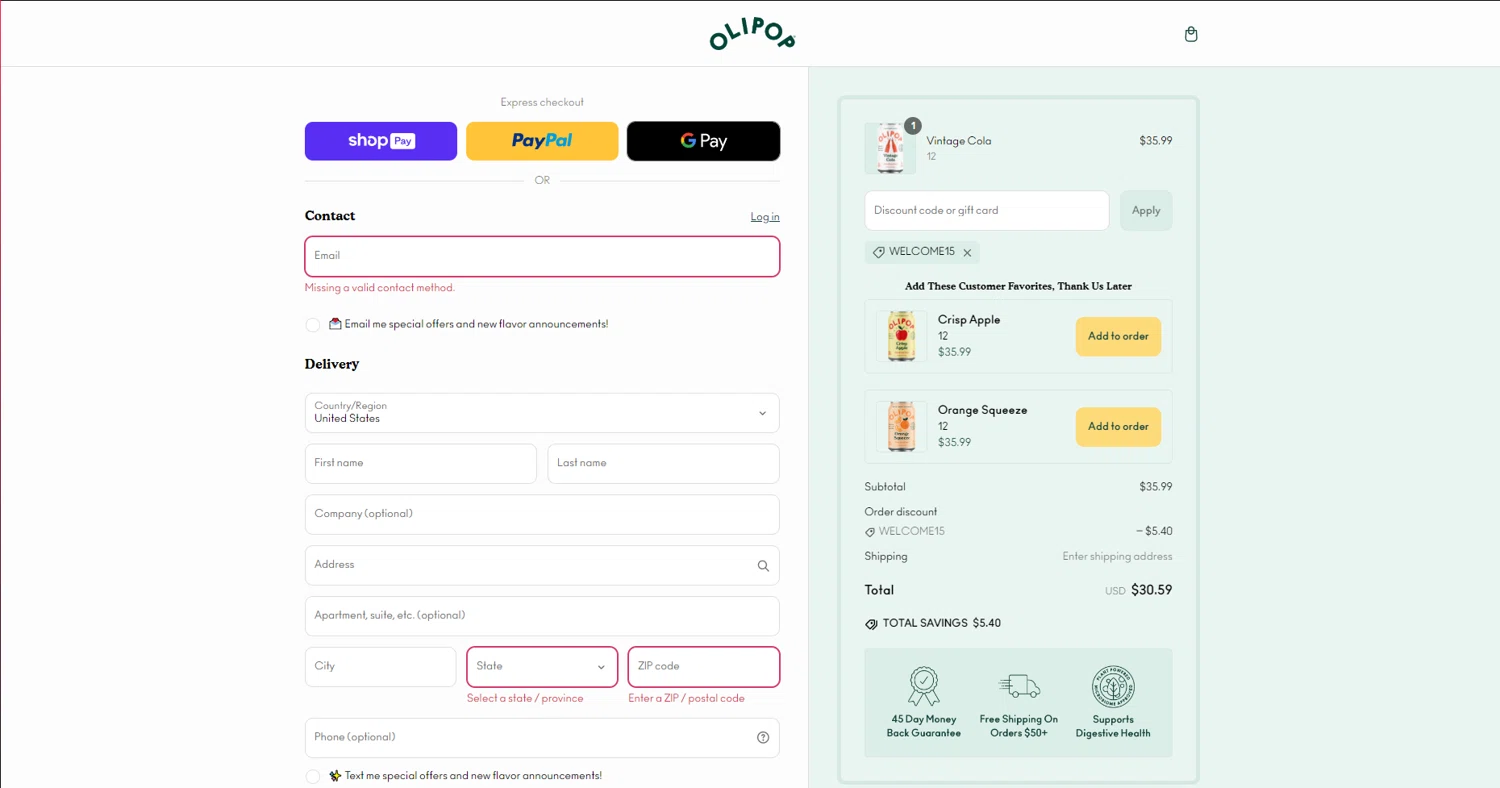 how to use OLIPOP coupons