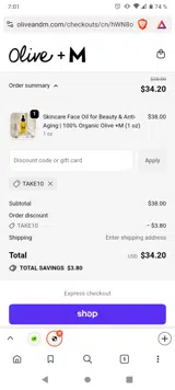 TAKE10 coupon verification screenshot