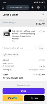 5%OFFCART coupon verification screenshot