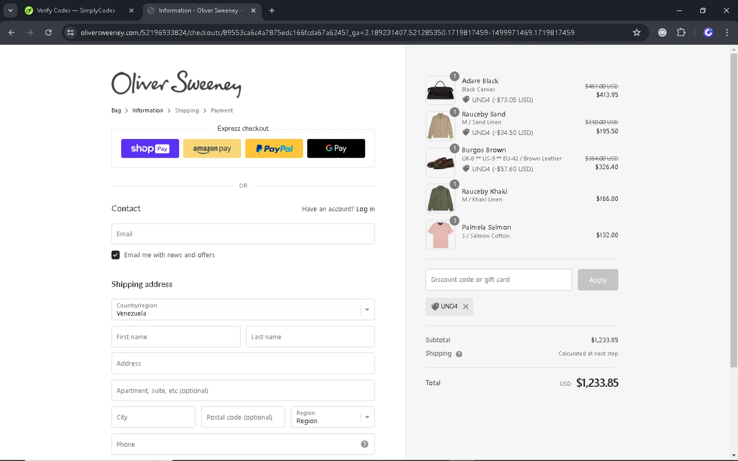 how to use Oliver Sweeney coupons
