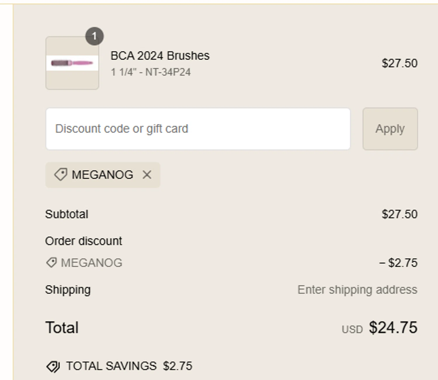 Olivia Garden checkout page showing Olivia Garden discount code box | Screenshot taken by SimplyCodes community member on Sep 23, 2024