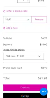 10off coupon verification screenshot
