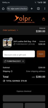 olpr coupon verification screenshot