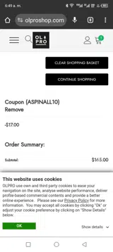 ASPINALL10 coupon verification screenshot