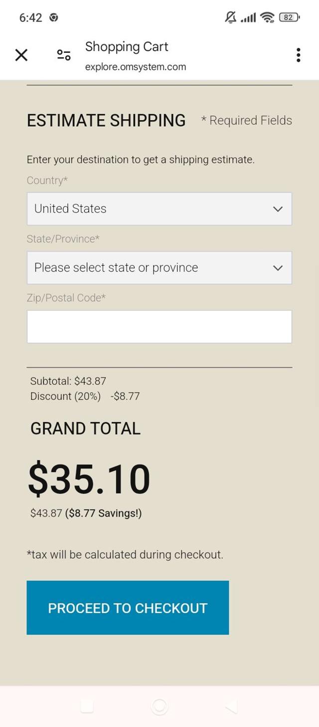 Olympus checkout page showing Olympus discount code box | Screenshot taken by SimplyCodes community member on Apr 24, 2025