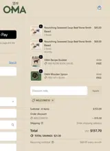WELCOME10 coupon verification screenshot