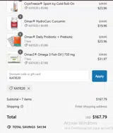 Omax Health coupon verification screenshot