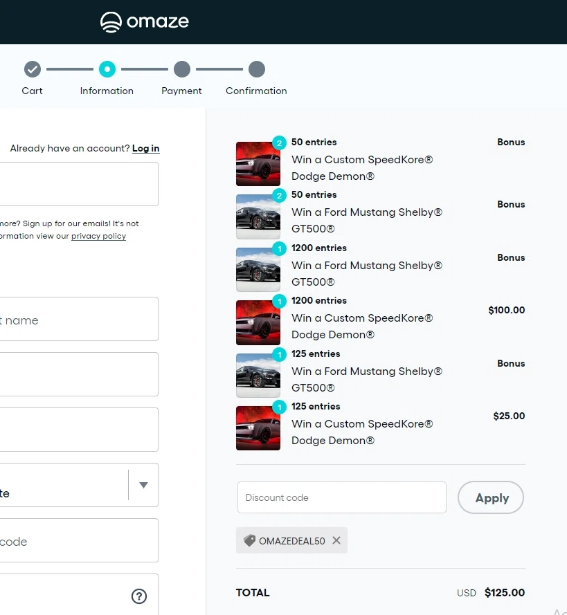 how to use Omaze coupons