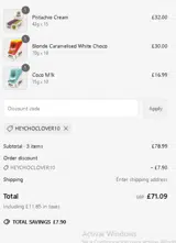 HEYCHOCLOVER10 coupon verification screenshot