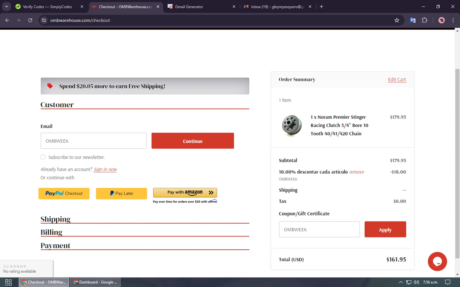 how to use OMBWarehouse coupons